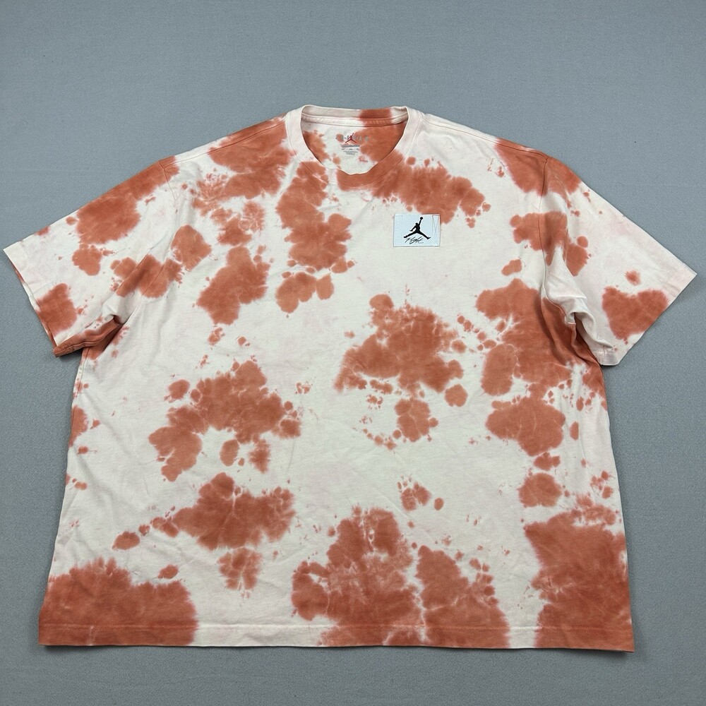 Jordan Shirt Men 2XL Orange Tie Dye Essentials Statement Oversized Tee XXL
